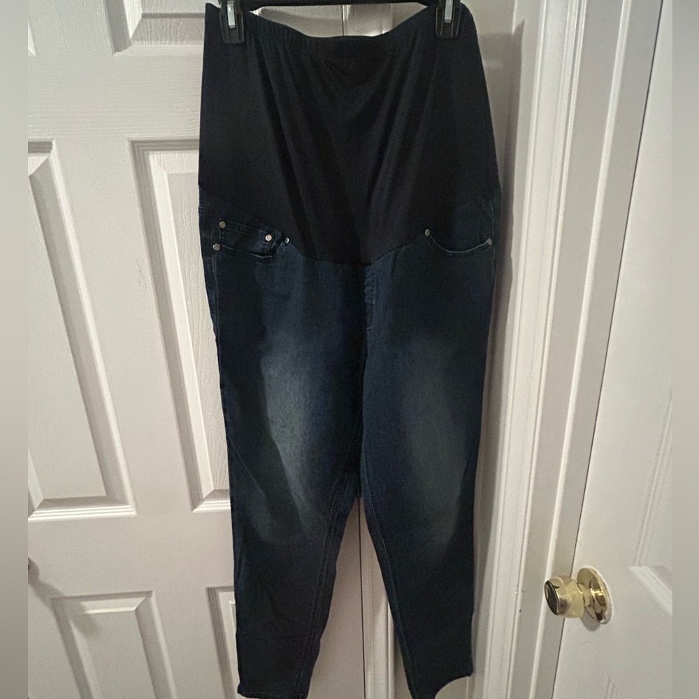 Oh! Mamma Dark Blue Denim Maternity Jeans